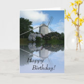 挨拶状の風車のハッピーバースデー カード (黄色い花)