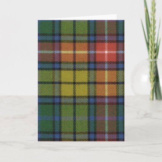 挨拶状のBuchananの古代タータンチェックのプリント カード (正面)