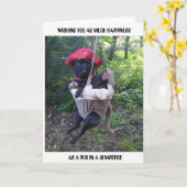 挨拶状をパグで書く カード (黄色い花)