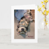 挨拶状をリラックスし、休ませ、そして回復して下さい カード (黄色い花)