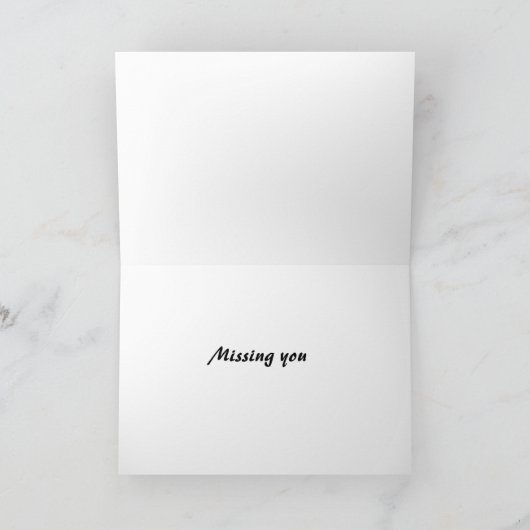 挨拶状を恋しく思っている物足りなそうな猫 カード (内部)