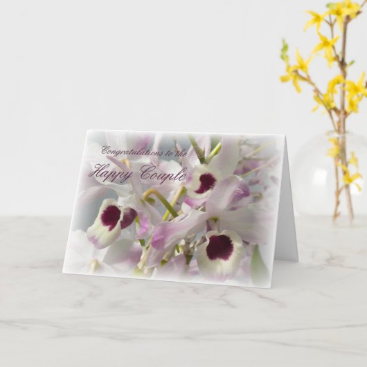 挨拶状を結婚する美しい蘭の花 カード (黄色い花)