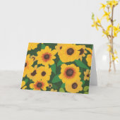 挨拶状を絵を描く黄色いヒマワリのパッチ カード (黄色い花)