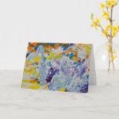 挨拶状を"上流に"泳ぎます カード (黄色い花)