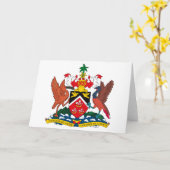 挨拶状トリニダードトバゴの紋章付き外衣 カード (黄色い花)