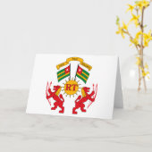 挨拶状トーゴの紋章付き外衣 カード (黄色い花)