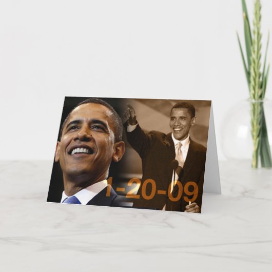 挨拶状バラック・オバマ1-20-09年 カード (正面)