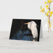 挨拶状-すばらしい白鷺のせむし カード (黄色い花)