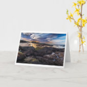 挨拶状-シールのビーチ、La Jolla カード (黄色い花)