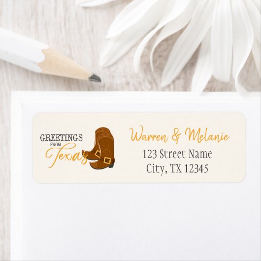 挨拶状：テキサス州 ラベル (インサイチュ)