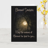 挨拶状: ハロウィンの恵み カード (黄色い花)