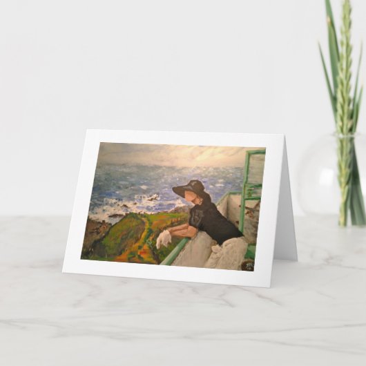 挨拶状- "バルコニーで" - Burghの島 カード (正面)