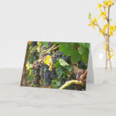 挨拶状、ブドウが付いているブランク、 カード (黄色い花)