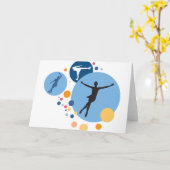 挨拶状-円はアイススケートします カード (黄色い花)