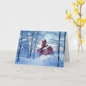 挨拶状   古く赤い製造所 カード (黄色い花)