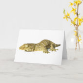 挨拶状-新しいCaledonian巨大なヤモリ カード (黄色い花)