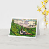 挨拶状- "朝食の後で" - Burghの島 カード (黄色い花)