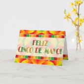 挨拶状-柑橘類送風します- Feliz Cinco deメーヨー カード (黄色い花)