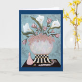 挨拶状、母の真珠を引き起こします カード (黄色い花)