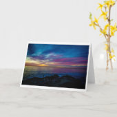 挨拶状-水彩画の日没 カード (黄色い花)