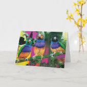 挨拶状- 5x7 3鳥 カード (黄色い花)