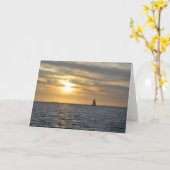 挨拶状- Key WestのFLの日没 カード (黄色い花)