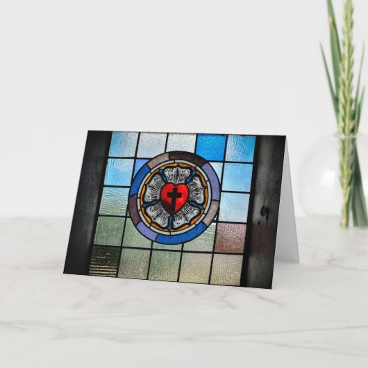 挨拶状- Lutherバラ カード (正面)