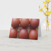 挨拶状- Maransの鶏の卵 カード (黄色い花)