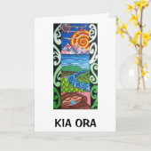 挨拶状- NZ- Kiaora - Arohanui カード (黄色い花)