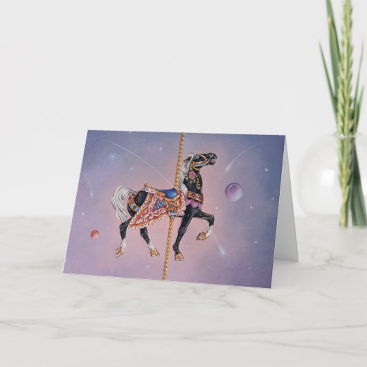 挨拶状- Petalumaの回転木馬の馬2 カード (正面)