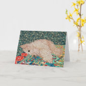 挨拶状: Wheatenテリアの就寝時間 カード (黄色い花)