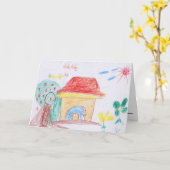 挨拶状: Ya Hieu (第2等級)著"家" カード (黄色い花)