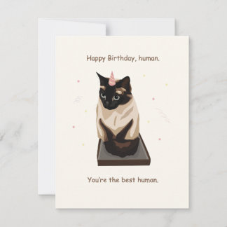 挨拶誕生日カードとシャム猫 サンキューカード