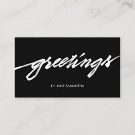 挨拶! 最小主義の黒く及び白い名刺 名刺