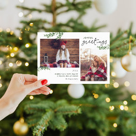 挨拶 |緑の枝2枚の写真 シーズンカード