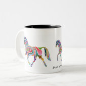 振られた馬のカラフルのマグ ツートーンマグカップ (正面左)