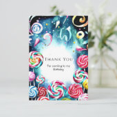 振りお洒落掛けキャンディランド誕生日 サンキューカード (スタンド正面)