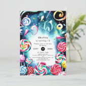 振りお洒落掛けキャンディランド誕生日 招待状 (スタンド正面)