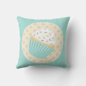 振りかけられたカップケーキのアクセントの枕 クッション (裏面)