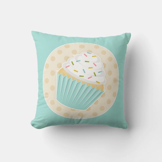 振りかけられたカップケーキのアクセントの枕 クッション (正面)