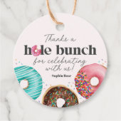 振りかけられたドーナッツサークルメッセージカードパーティー フェイバータグ (正面)