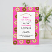 振りかけられたドーナツすべての行事ピンクパーティー 招待状 (スタンド正面)