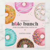 振りかけられたドーナツの誕生日パーティーまたは赤ちゃんシャワー ワインラベル (シングルラベル)