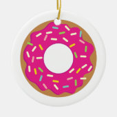 振りかけられたドーナツクリスマスツリーオーナメント セラミックオーナメント (正面)