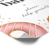 振りかけられたドーナツ誕生日ドーナツバー標識 ポスター (角)