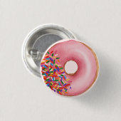 振りかけられたドーナツ誕生日パーティー赤ちゃんシャワーの好意 缶バッジ (正面&裏面)