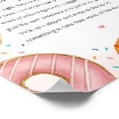 振りかけられたドーナツ赤ちゃんシャワーおむつ思考のサイン ポスター (角)