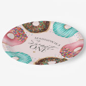 振りかけられたドーナツ1st誕生日パーティーテーブルデコール ペーパープレート (アングル)