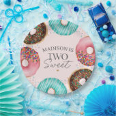 振りかけられたドーナツ2nd誕生日パーティーテーブルデコール ペーパープレート (パーティー)