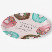 振りかけられたドーナツ2nd誕生日パーティーテーブルデコール ペーパープレート (アングル)